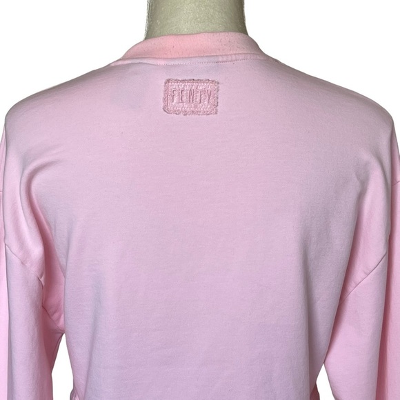 Puma Fenty by Rihanna Women’s Bell Sleeves Crop Pink Sweatshirt Size S Ruffle - Picture 8 of 12